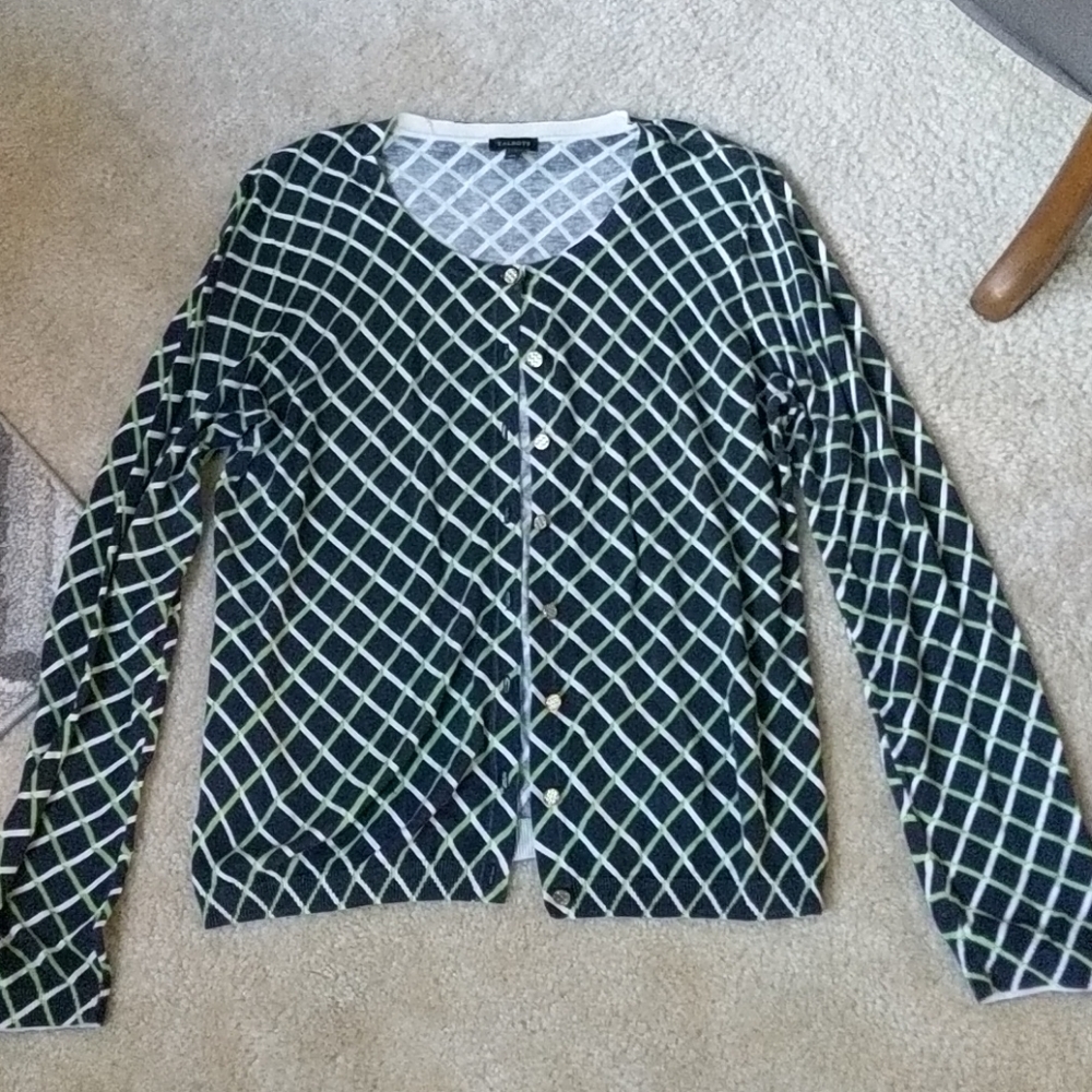 Medium lightweight green navy Talbot's sweater